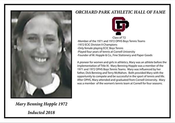 Mary Benning Hopple, inducted 2018